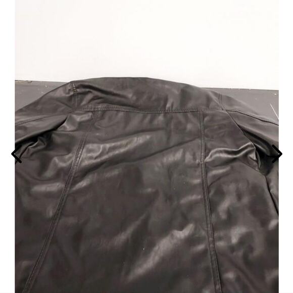 A G MILANO NWT MENS SIZE SMALL BLACK LEATHER BIKER JACKET COAT - Picture 8 of 9